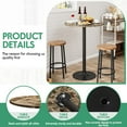 thumbnail image 3 of Homall Bistro Pub Table Round Bar Height Cocktail Table Metal Base MDF Top Obsidian Table with Black Leg 23.8-Inch Top, 39.5-Inch Height, Faux Marble, 3 of 8