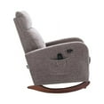 thumbnail image 4 of Electric Recliner Chair Rocking Chair with Heat, Modern Upholstered Lounge Accent Chair with Side-Pocket & Comfy Armrest & Thicked High Backrest, Armchair Nursery Rocker for Home Office, Grey, 4 of 6
