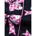 thumbnail image 2 of WIBACKER S-2XL Womens Pajamas Set Short Sleeve Pjs Button Down 2 Piece Loungewear Sets Black Bowknot Sleepwear, 2 of 9