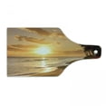 thumbnail image 1 of Hawaiian Cutting Board, Warm Tropical Sunset on Sands of Kaanapali Beach in Maui Hawaii Traveling, Tempered Glass Cutting and Serving Board, Wine Bottle Shape, Orange Green Pink, by Ambesonne, 1 of 1