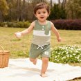 thumbnail image 2 of Baby Boys Outfits 2Pcs Summer Clothes Sleeveless Tank Top + Lightweight Shorts Set Contrast Color Toddler Baby Boy Clothes 3 6 9 12 18 24 Months 2T 3T Kaprioy, 2 of 5