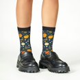 thumbnail image 4 of Kdxio Pumpkin Print Children's Socks for Daily Wear and Sports Use Colorblock Mid-Calf Design Breathable Material, 4 of 5