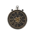 thumbnail image 2 of JERFIT 24" Vintage Industrial Wall Clock with Metal Gears, Roman Numerals, Silent Non-Ticking Quartz Movement, Brown Antique Finish for Home & Office Decor, 2 of 4