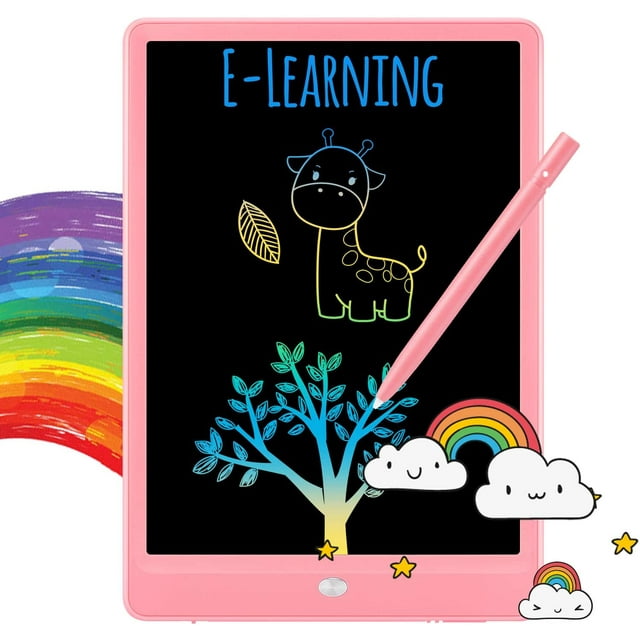 DAMAIE 10inch LCD Writing Tablet 9.8*6.8in Colorful Screen Pressure Technology Pink