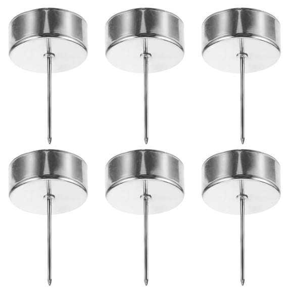 BESTYASH 6Pcs Plated Silver Candle Holder Insert with Spike for Taper Candles and Holiday Ambiance