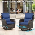 thumbnail image 5 of Bellefurn Luxury Patio Swivel Rocker Chairs Wicker Rocking Chair,Outdoor Swivel Chairs Set of 2,Swivel Glider Lounge Chairs for Patio Balcony,Porch,Garden, 5 of 11