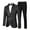 Black, variant on Slim-Fit Men's Paisley 2-Piece Suit Set - Tailored Jacket, Black Straight-Leg Trousers & Matching Black Bow Tie for Formal Occasions Evenings Weddings