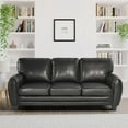 thumbnail image 5 of Lexicon Rubin Bonded Leather Sofa in Black, 5 of 5