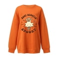 thumbnail image 3 of CLOISE Halloween Womens Sweatshirt Fashion Ghost Graphic Oversized Sweatshirts Fall Long Sleeve Crew Neck Hoodies Shirts Casual Drop Shoulder Tops Festival Party Outfits Orange S Treat, 3 of 3