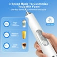 thumbnail image 7 of Hootek Rechargeable Milk Frother Handheld with 3 Heads, Coffee Electric Whisk Drink Foam Mixer, Mini Hand Stirrer with 3 Speeds Adjustable for Latte, Cappuccino, Hot Chocolate, Egg, White, 7 of 7