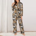 thumbnail image 2 of Hirioo Cute Puppy for Women's Pajama Sets 2 Piece Pjs Women's Long-Sleeved Pajama Set Button Down Sleepwear,S-XXL-Medium, 2 of 7