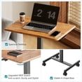 thumbnail image 5 of EDX Standing Desk with Mobile Rolling Wheels Portable Desk & Overbed Laptop, Height Adjustable Small desk for Home Office,Rust Brown, 5 of 8