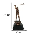 thumbnail image 3 of Professional Golfer Swinging Golf Club On A Tee Bronze Electroplated Statue, 3 of 8