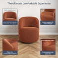 thumbnail image 4 of BELLEZE Swivel Barrel Chair, Velvet Modern Round Swivel Accent Chair, 360° Upholstered Swivel Single Sofa Armchair, Comfy Swivel Accent Chair for Living Room Bedroom - Slate (Brick), 4 of 7