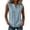 Light Blue, variant on ClodeEU Women's Henley V Neck Sleeveless Tank Top,Casual Loose Fit Solid Color Blouse with Button for Summer Black,Women's Plus L