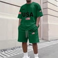 thumbnail image 2 of Fabrcox 1776-2026 4th of July Sets for Men 250th Anniversary USA Flag Print Short Sleeve Shirt and Short Suit Commemorative Men 2 Piece Outfits Casual, 2 of 4