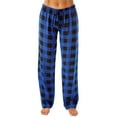 thumbnail image 2 of longantii Plaid Pajama Pants for Women Relaxed Fit No Drawstring Home Trousers Fall Winter Straight Leg Loungewear Bottoms Casual Breathable Loungewear Pants, 2 of 6