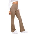 thumbnail image 5 of Hanerdun Women High Waisted Yoga Pants Female Bell Workout Bottoms Light Brown M, 5 of 5