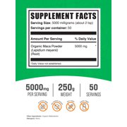 BulkSupplements Organic Maca Powder - 5g per Serving - 250 Grams (8.8 oz) - 50 Servings