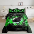 thumbnail image 2 of Erosebridal Boys Rugby Bedding Full Comforter Set, Red Black Down Comforter, Football Sport Gaming Decor, Reversible, 2 of 7