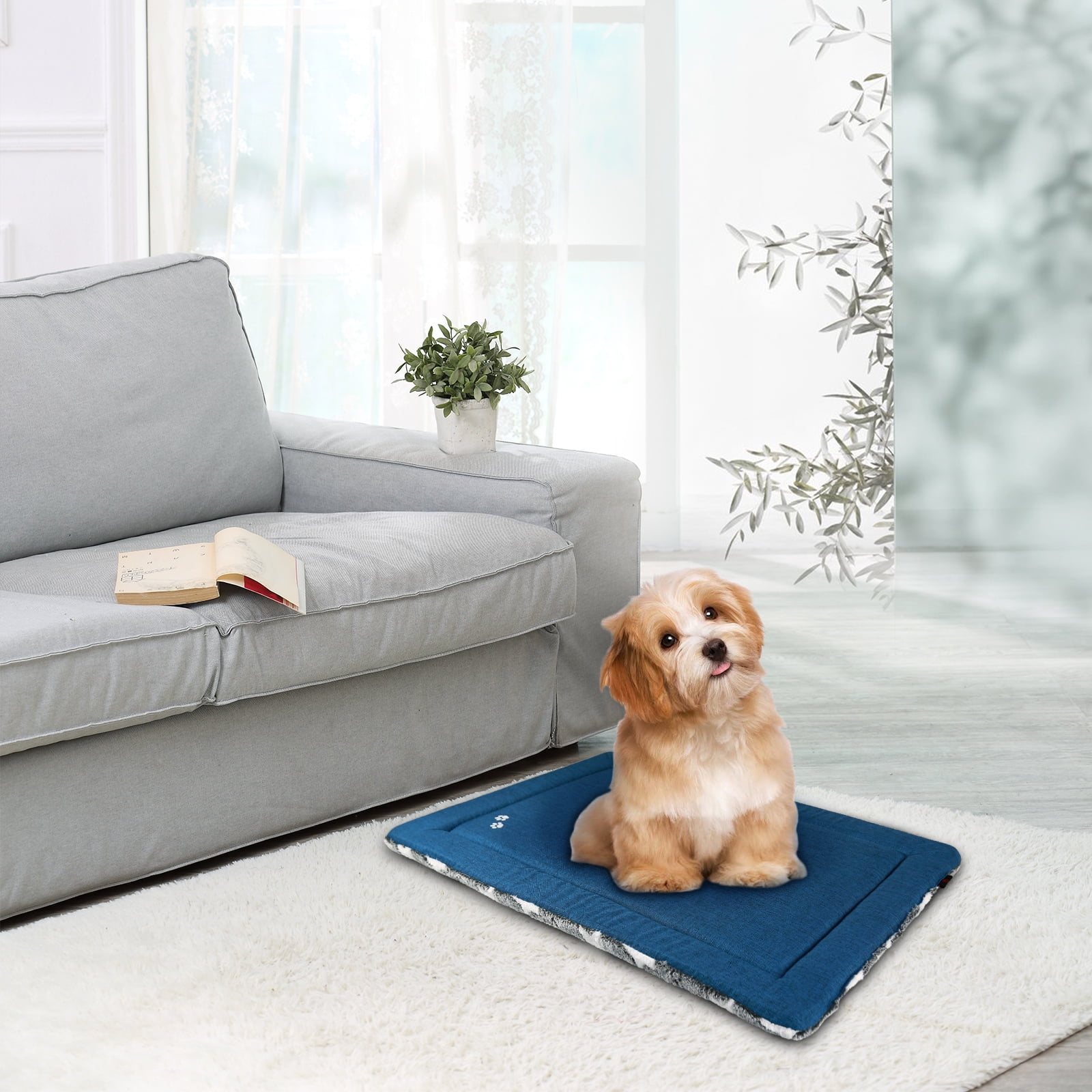 KROSER Reversible Waterproof Dog Bed Mat for Medium Dogs & Cats