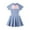 Light Blue, variant on Qingpeng Girls' One Piece Floral Skirted Swimsuit Zipper Front Short Sleeve Rash Guard Swim Dress for Teenagers