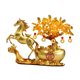 thumbnail image 3 of Figura de caballo de resina, estatua Feng Shui, centro de mesa, escultura animal de escritorio Oro, 3 of 9