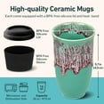 thumbnail image 3 of Travel Mug On the Go Coffee Tumbler Microwave & Dishwasher Safe Green Tumbler - Gifts For Women Men Him Her 16oz Nebula, 3 of 4