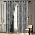 thumbnail image 4 of Vargottam Elegant Gray Floral Pattern Curtains - Set of 2 Blackout Panels, 42 x 96 Inches - Noise Reducing & Energy-Efficient Room Darkening Window/Door Drapes for Modern Home Decor- Gray, 4 of 9
