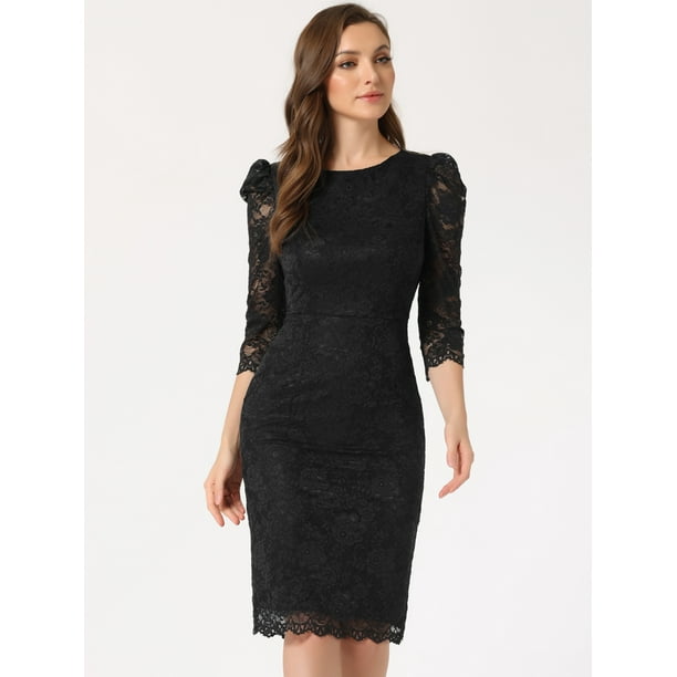 Vestido De Cóctel Para Invitados De Boda, Elegante, Con Encaje - Main Image