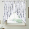 thumbnail image 2 of Navy Blue Branches Swag Curtains for Kitchen/Bedroom/Living Room, Modern Abstract Art Forest Silhouettes Scalloped Curtains 63 Inch Long, Window Swag Topper Curtains Valances 2 Panels Set 36"x63", 2 of 8