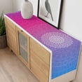 thumbnail image 4 of Boho Floral Table Runner - 70 Inch Long, Kitchen Dining Table Runner Dresser Scarves, Pink Purple Ombre Ethnic Abstract Flower Farmhouse Decor for Coffee Tables Wedding Party Banquet, 4 of 8
