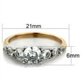 thumbnail image 2 of Luxe Jewelry Designs Women's Two Tone Rose Gold IP Stainless Steel Engagement Ring with CZ Stones -, 2 of 4