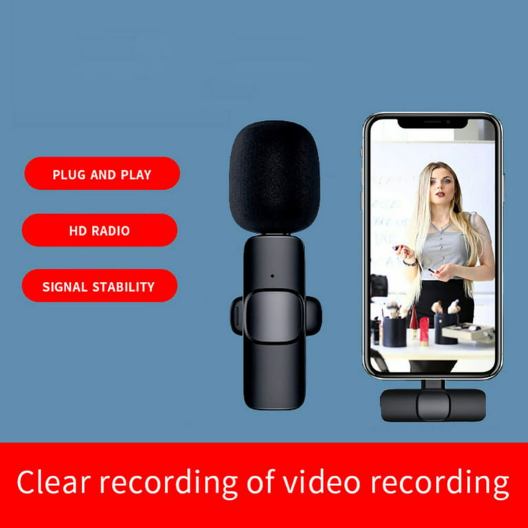 Telele Wireless Lavalier Microphone for iPhone iPad, Broadcast Lapel Short  Video Recording