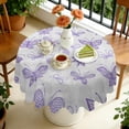 thumbnail image 4 of 60 Inch Round Lace Tablecloth Water Resistant Washable, Monarch Butterfly Aesthetic, 4 of 5