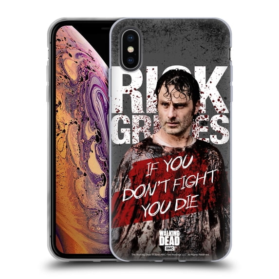 Head Case Designs Officially Licensed AMC The Walking Dead Rick Grimes Legacy Bloody Poncho Soft Gel Case Compatible with Apple iPhone XS Max