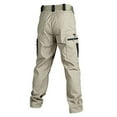 thumbnail image 4 of Wyobmus Men's Stretch Hiking Pants Water Resistant Ripstop Camouflage Cargo Pants Lightweight Outdoor Fishing Hunting Utility Pants Not Includ Waistbelt E-Khaki, 4 of 6