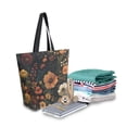 thumbnail image 2 of FORMRS Womens Canvas Tote Bag with Zipper Inner Pocket Shoulder Handbag, Dark Floral Pattern, 2 of 7