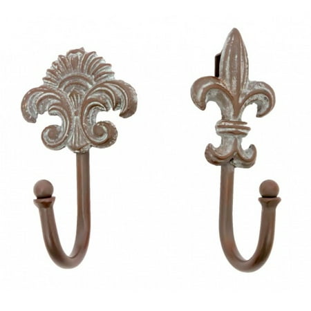 Set Of 2 Assorted Fleur De Lis Decorative Wall Mounted Copper