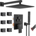 thumbnail image 2 of Shower Faucet Set Matte  Shower System Four Modes Shower Faucet with in Handheld Ceiling Mount Inch Shower Head with Inch Shower Head   Dual Modes Body Jets, 2 of 6