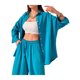 thumbnail image 2 of Txlixc Traje de 2 piezas para mujeres, cuello de solapa de manga larga, camisa de una sola fila Txlixc  moda, 2 of 5