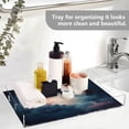 thumbnail image 5 of WOBOGO Acrylic Serving Trays 15.7x11.8 Inch Spill Proof Clear Decorative Organizer with Handle Clouds Dense Sky, 5 of 7