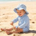 thumbnail image 2 of Younger Tree Baby Boys Swimsuit Toddler Long Sleeve Rash Guard Swimwear One Piece Zipper Bathing Suit with Hat,Size 2-3T, 2 of 9