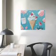 thumbnail image 4 of BCIIG Ice Cream Wall Decor Canvas Art Print for Home Office, Aesthetic Room Decor, Waterproof and Tear Resistant, Various Sizes 16x12in, 4 of 6