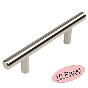 10 Stainless Steel T Bar Cabinet Pulls 6 5 16 Inch Hole Center