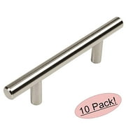 Cosmas H698-030SS True Stainless Steel Construction Euro Style Cabinet Hardware Bar Handle Pull - 3" Hole Centers - 10 Pack