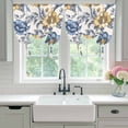 thumbnail image 5 of Vintage Flower Tie Up Curtain 45 Inches Long, Abstract Floral Balloon Style Kitchen Window Curtain Over Sink, Small Window Rod Pocket Curtain 52"x45", 5 of 9