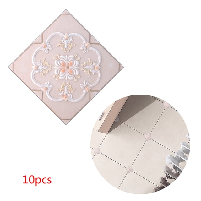 10pcs 3D Diagonal Tile Seam Stickers Film Tile Sticker Film; 3D Self Adhesive Floor Wall Decorative Tiles Sticker