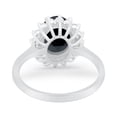 thumbnail image 4 of Floral Halo Oval Wedding Ring Simulated CZ 925 Sterling Silver Size 11, 4 of 5