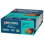 CLIF BUILDERS Protein Bars Chocolate Mint Flavor, Plant Protein, Gluten Free Bars, 12ct